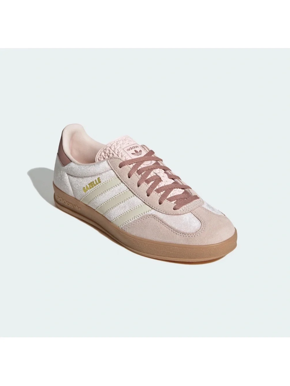 adidas Gazelle Low-Top Sneakers in Pale Pink, Cream & Gum - Picture 4 of 12